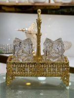 سرویس پذیرایی طلایی نگین دار اماراتی مدل پایه مثلثی - تصویر 11