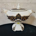 سرویس پذیرایی ۴ تکه پایه چینی گنجینه سرمه ای کد: ۷۴۱۱ - تصویر 4