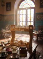 استند ادویه دو طبقه چوب و حصیر 1571 - تصویر 2