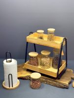 استند دو طبقه چوب رابروود مدل پرو - تصویر 2