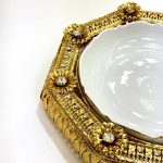 دیس پذیرایی نگین دار طلایی 8ضلعی متوسط اماراتی 1750 - تصویر 3