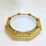 دیس پذیرایی نگین دار طلایی 8ضلعی متوسط اماراتی 1750 - تصویر 2