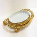 دیس پذیرایی نگین دار طلایی بیضی متوسط اماراتی 1752 - تصویر 2