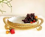 دیس پذیرایی نگین دار طلایی بیضی متوسط اماراتی 1752 - تصویر 4