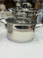 سرویس قابلمه استیل ۸ پارچه اویم سارای ۱۳۴۶ مدل سفیر دسته استیل - تصویر 4