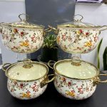 سرویس قابلمه لعابی ترکیه ای کاراجا طرح گل رنگی