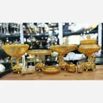 سرویس پذیرایی نگین دار پایه برگ طلایی اماراتی