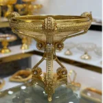 سرویس پذیرایی نگین دار پایه مثلثی طلایی اماراتی - تصویر 2