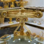 سرویس پذیرایی نگین دار پایه مثلثی طلایی اماراتی - تصویر 4