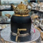 کتری قوری استیل رنگی شیردار نزاز مشکی طلایی کد 3029