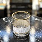 لیوان طرح خطی سفید طلایی کد 54121 (6 تایی) - تصویر 2