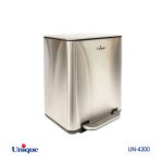 سطل زباله چهارگوش 20 استیل باآرام بند کد UN-4300