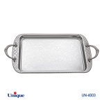 سینی استیل یک میل بدون پایه بزرگ کد UN-4003