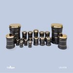 سرویس آشپزخانه ۱۸ پارچه کمرباریک خطی مشکی طلایی کد UN-4595