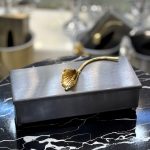 جا کاردی پذیرایی رنگ دودی با گل طلایی