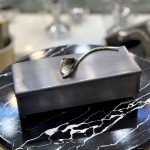 جا کاردی پذیرایی رنگ دودی با گل سیلور