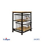 سبد سیب زمینی و پیاز 2 طبقه یونیک مدل چوب و فلز کد UN-2972