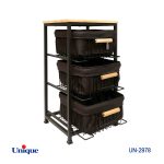 سبد سیب زمینی و پیاز 3 طبقه کشویی کد UN-2978