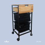 سبد سیب زمینی و پیاز یونیک مدل 2 طبقه کشو دار با پارچه باکس کد UN-2904