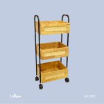 سبد سیب زمینی و پیاز یونیک چوب حصیری 3طبقه کد UN-2967