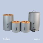 ست 4 پارچه فیلی (طوسی) درب بامبو یونیک کد UN-8018