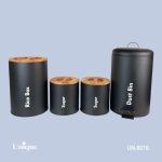 ست 4پارچه مشکی مات درب بامبو یونیک کد UN-8016