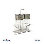 ست ادویه 2تایی شیشه مربع-رستورانی کد UN-1631