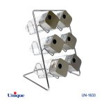 ست ادویه 6تایی شیشه مربع ایستاده کد UN-1633