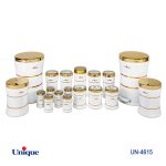 سرویس 18 پارچه کمر باریک سنباده ای سفید درب طلا یونیک کد UN-4615