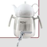 کتری و قوری 3 لیتر استیل نزاز کد 2802