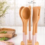 کفگیر ملاقه دسته سیلیکونی استند دار صورتی RIVER ریور کد 8493