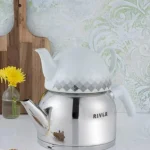 کتری قوری استیل لوله 2/7 لیتر دسته سفید RIVER ریور کد 3891