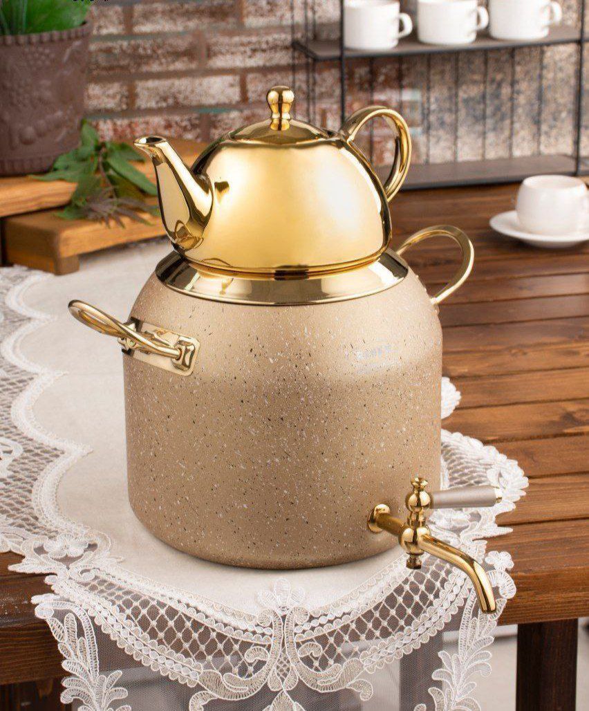2147483648_-210102.jpg کتری و قوری RIVER ریور ۶لیتر شیردار گرانیتی بژ کد 5845 - تصویر 1