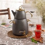 کتری و قوری RIVER ریور 4 لیتر شیردار گرانیت طوسی کد 5833