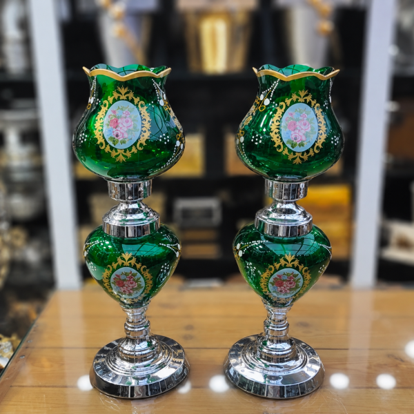 شمعدان گلدار سبز سیلور 3020