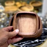 کاسه چوبی تریتی treeti تیره مربع مجموعه 3 عددی کد 6003 - تصویر 2
