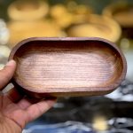 ظرف چوبی تریتی treeti تیره بیضی کد B-2516 - تصویر 2