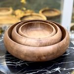 کاسه چوبی تریتی treeti تیره گرد مجموعه 3 عددی کد 6002