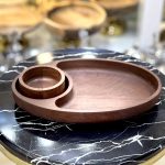 ظرف سرو چوبی تریتی treeti تیره بیضی 2 تکه کد B-2112