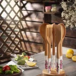 کفگیر ملاقه دسته چینی رز صورتی RIVER ریور کد 8434