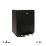 سطل زباله چهارگوش 20 مشکی باآرام بند یونیک کد UN-4301
