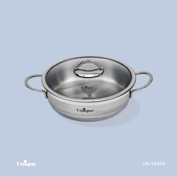 تابه درب دار دو دسته استیل 24 یونیک UN-9943A