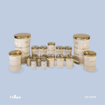 سرویس آشپزخانه ۱۸ پارچه کمرباریک خطی کرم طلایی کد UN-4599