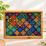 سینی چوبی طرح دار 0030